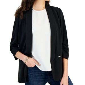 Nine West Women's Black Blazer with Ruched sleeves